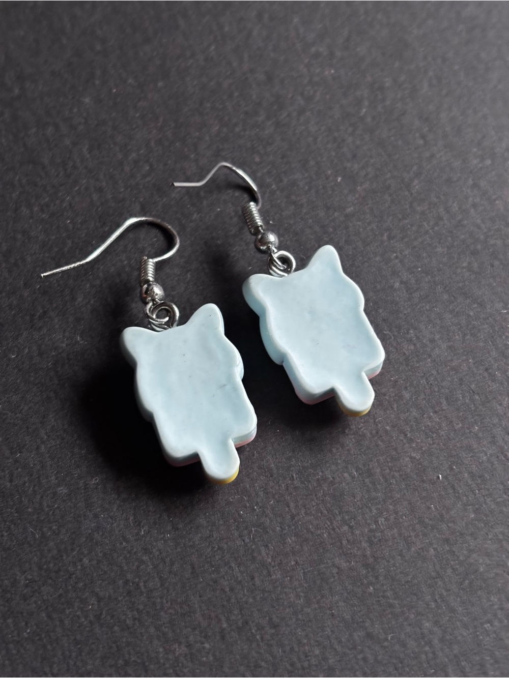 Cute Cat Popsicle Earrings Pink Blue Nickel Free Kawaii Dangle - Picture 6 of 6
